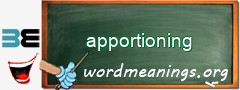 WordMeaning blackboard for apportioning